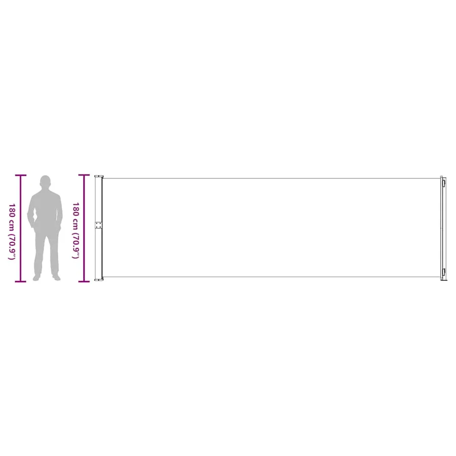 Auvent latéral rétractable de patio 180x600 cm Gris - 13