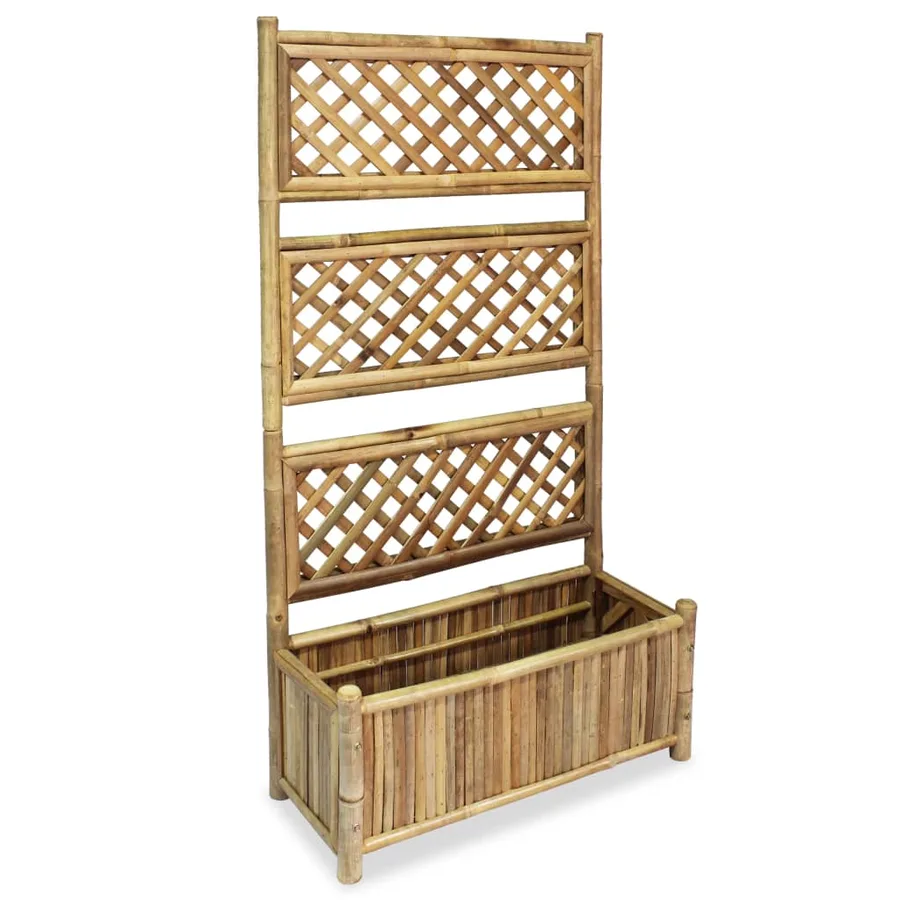 Lit surélevé de jardin avec treillis Bambou 70 cm - 2
