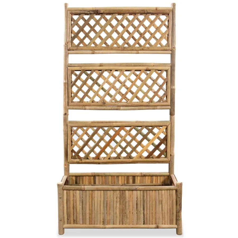 Lit surélevé de jardin avec treillis Bambou 70 cm - 3
