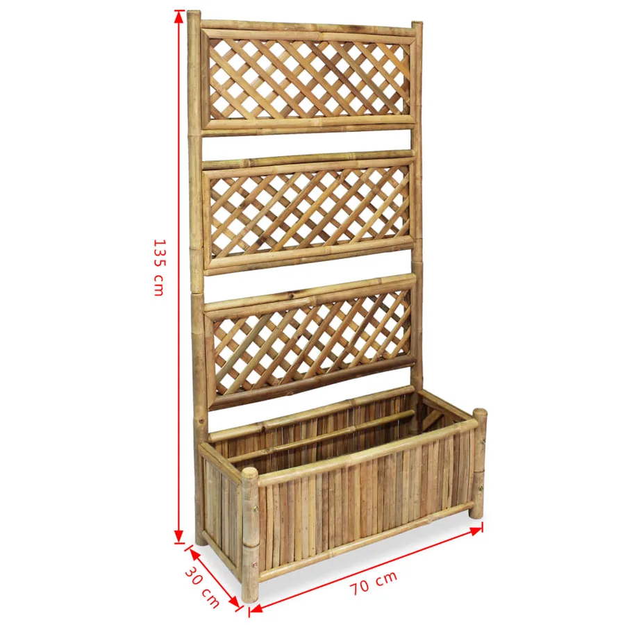 Lit surélevé de jardin avec treillis Bambou 70 cm - 7