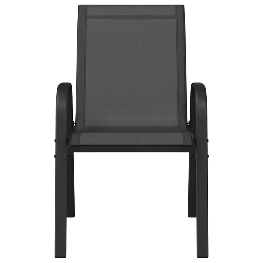 Chaises empilables de jardin lot de 4 Noir Tissu textilène - 4