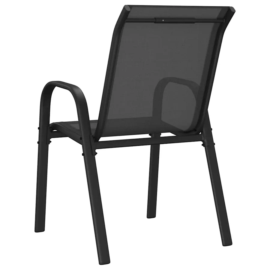 Chaises empilables de jardin lot de 4 Noir Tissu textilène - 7