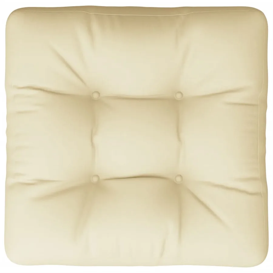 Coussin de palette crème 60x61,5x10 cm tissu - 6