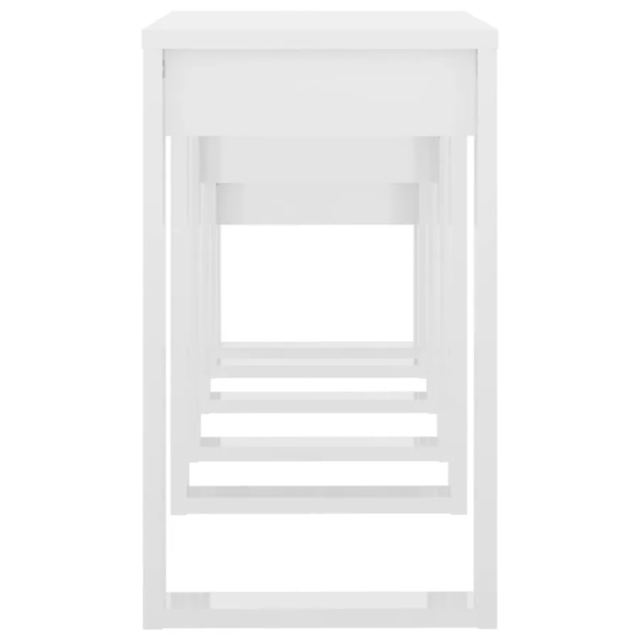 Tables gigognes 3 pcs Blanc brillant Bois d'ingénierie - 6