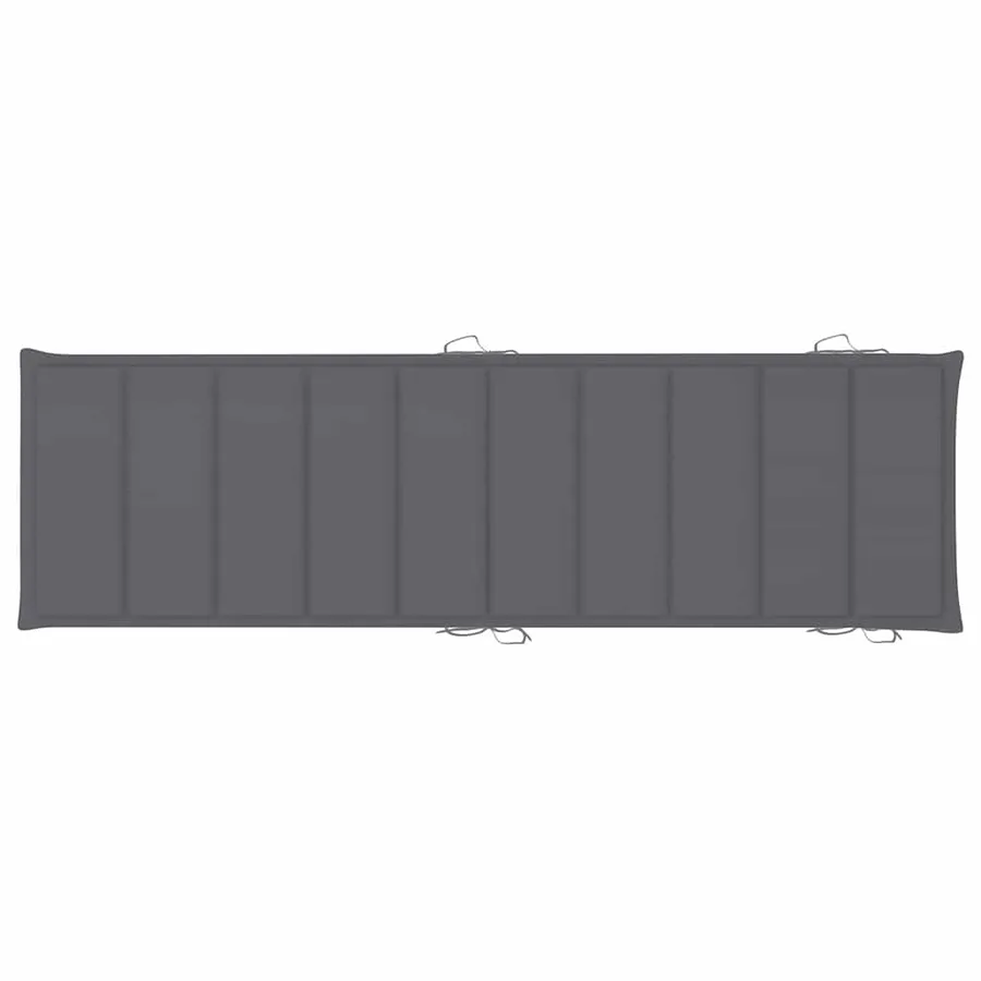 Chaises longues lot de 2 avec table et coussins Acacia solide - 10