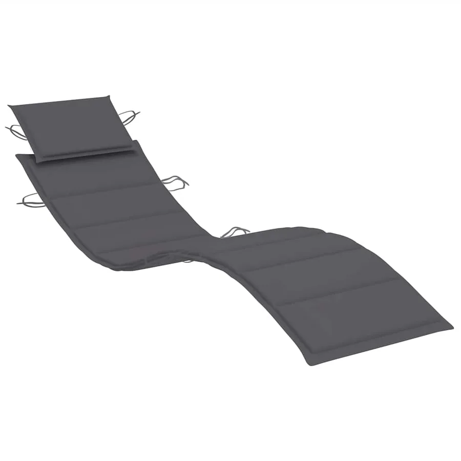 Chaises longues lot de 2 avec table et coussins Acacia solide - 7
