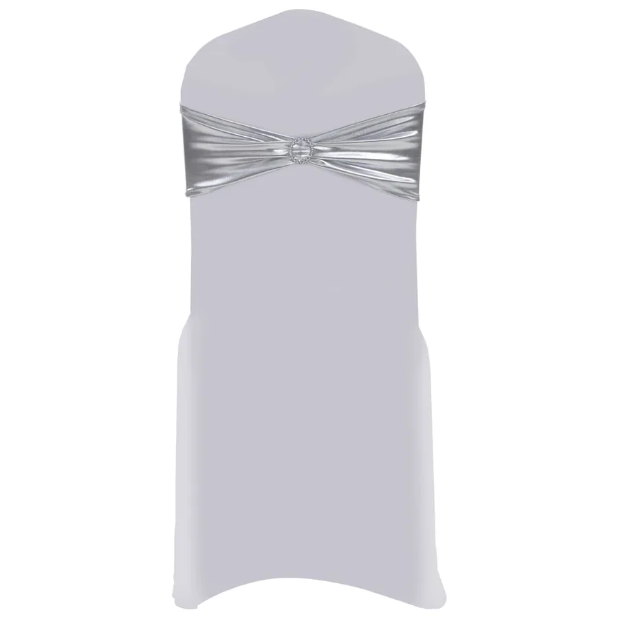 Ruban élastique de chaise 25 pcs avec boucle à diamants Argenté - 2