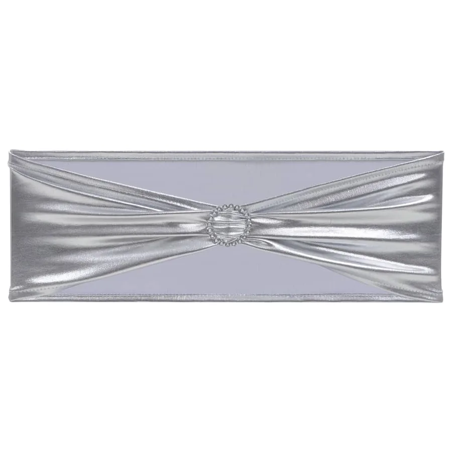 Ruban élastique de chaise 25 pcs avec boucle à diamants Argenté - 3