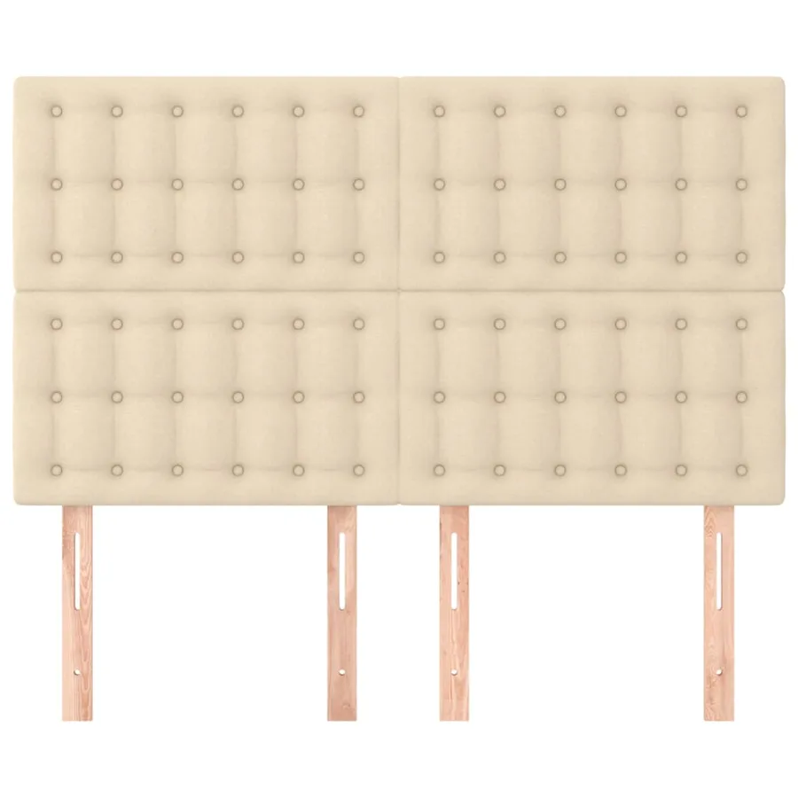 Tête de lit Crème 144x5x118/128 cm Tissu - 3