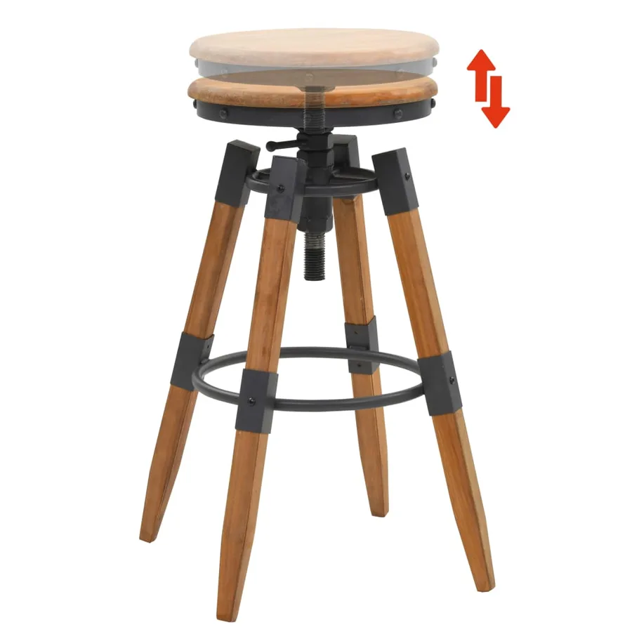 Tabourets de bar lot de 2 bois de sapin solide - 3