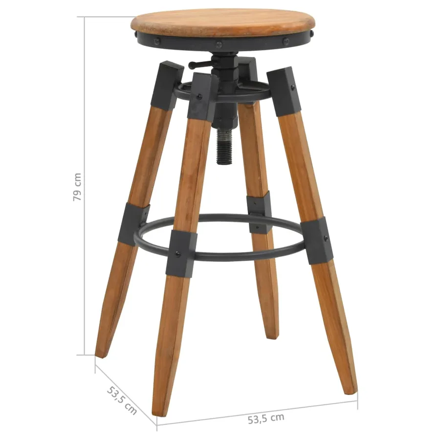 Tabourets de bar lot de 2 bois de sapin solide - 8