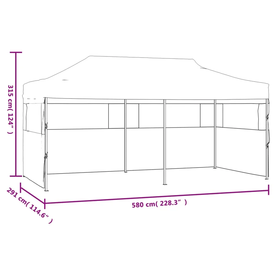 Tente de réception pliable avec parois 3 x 6 m Acier Blanc - 8