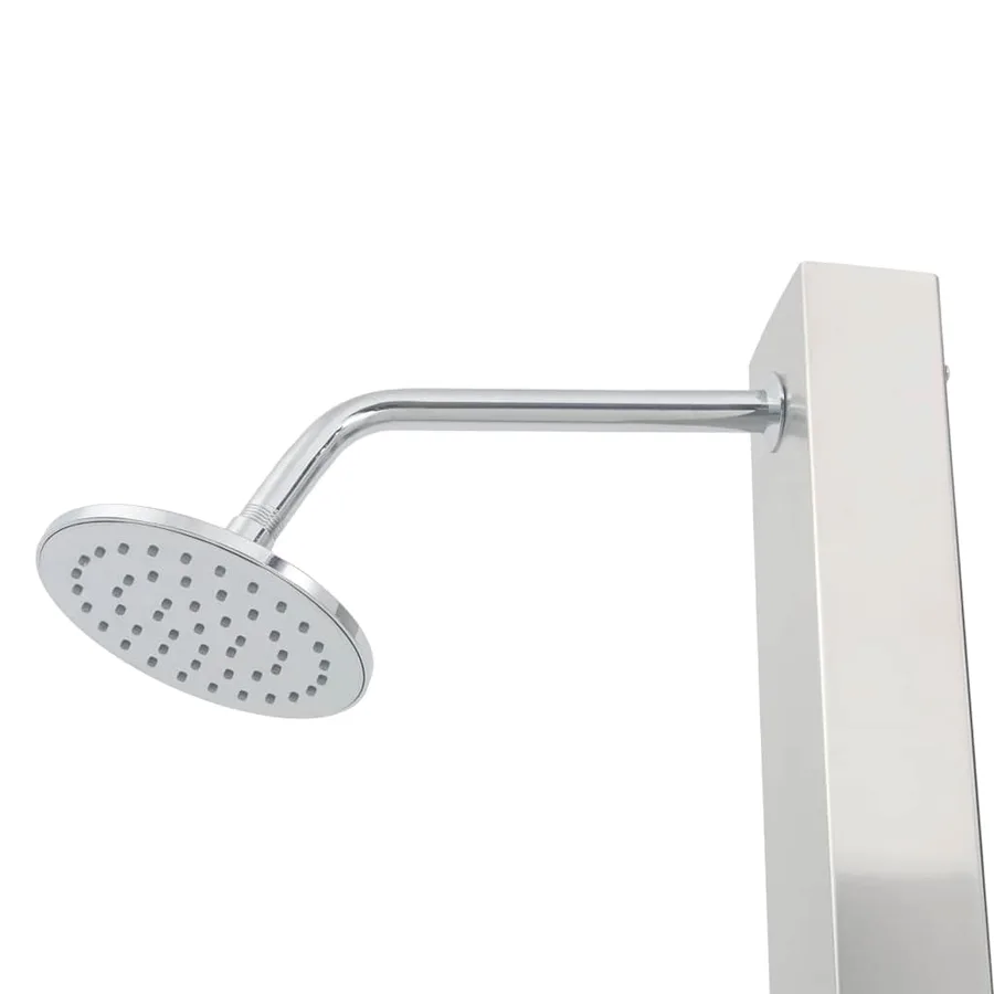 Douche d'extérieur avec receveur de douche WPC Acier inoxydable - 6
