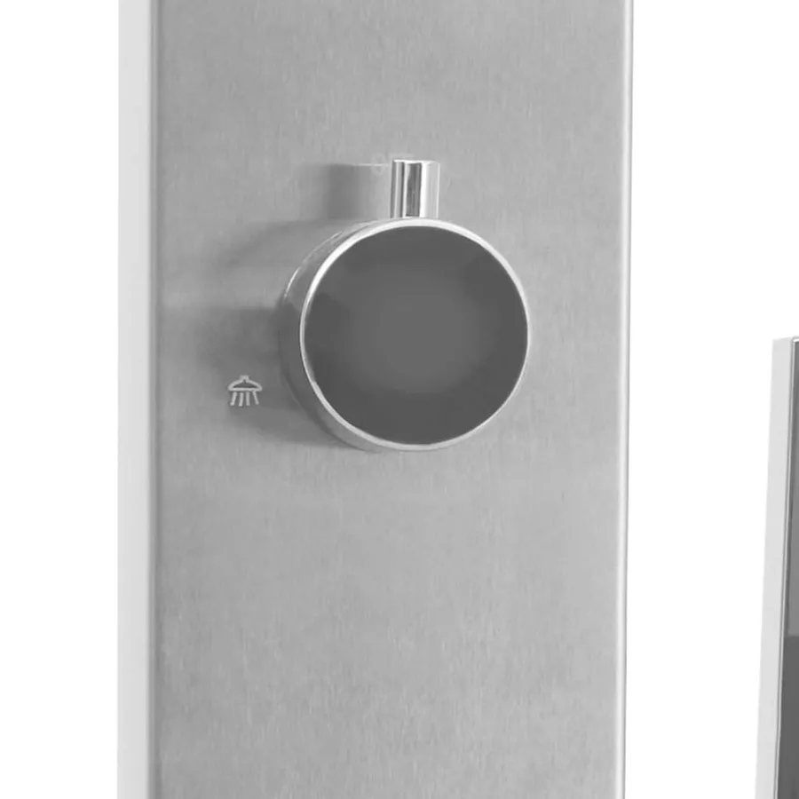 Douche d'extérieur avec receveur de douche WPC Acier inoxydable - 8