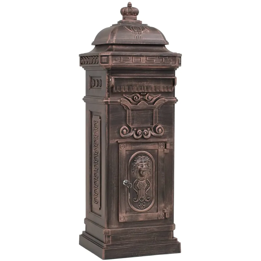 Boîte aux lettres à pilier Aluminium Vintage Bronze antirouille - 2