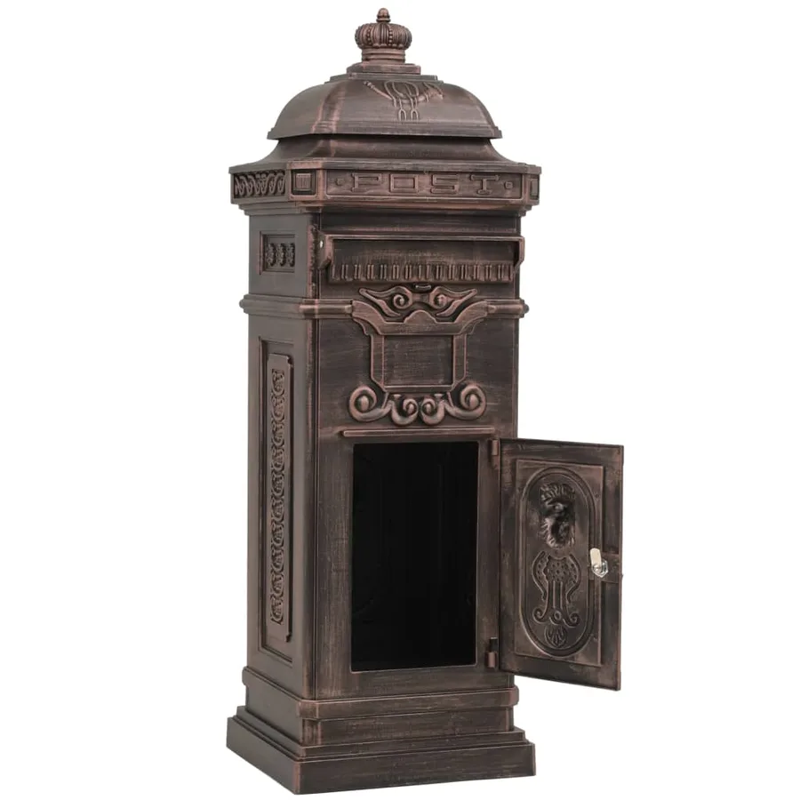Boîte aux lettres à pilier Aluminium Vintage Bronze antirouille - 4