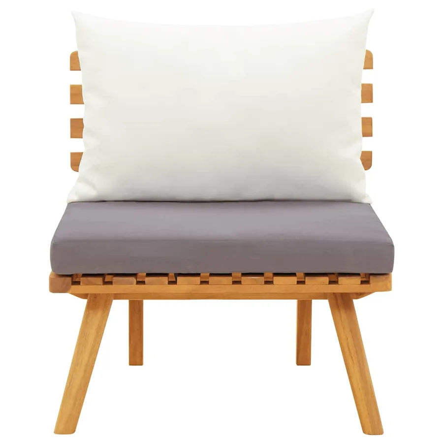 Chaise de jardin avec coussins bois d'acacia massif - 4