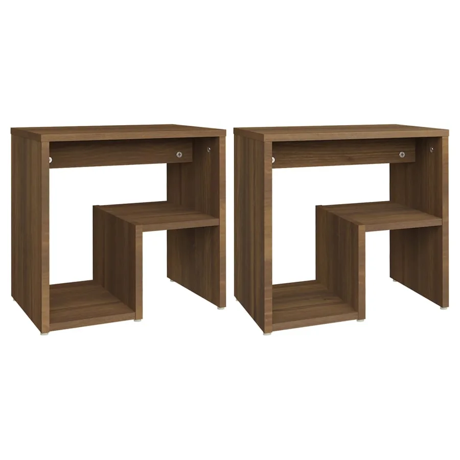Tables de chevet 2 pcs Chêne marron 40x30x40 cm Bois ingénierie - 2