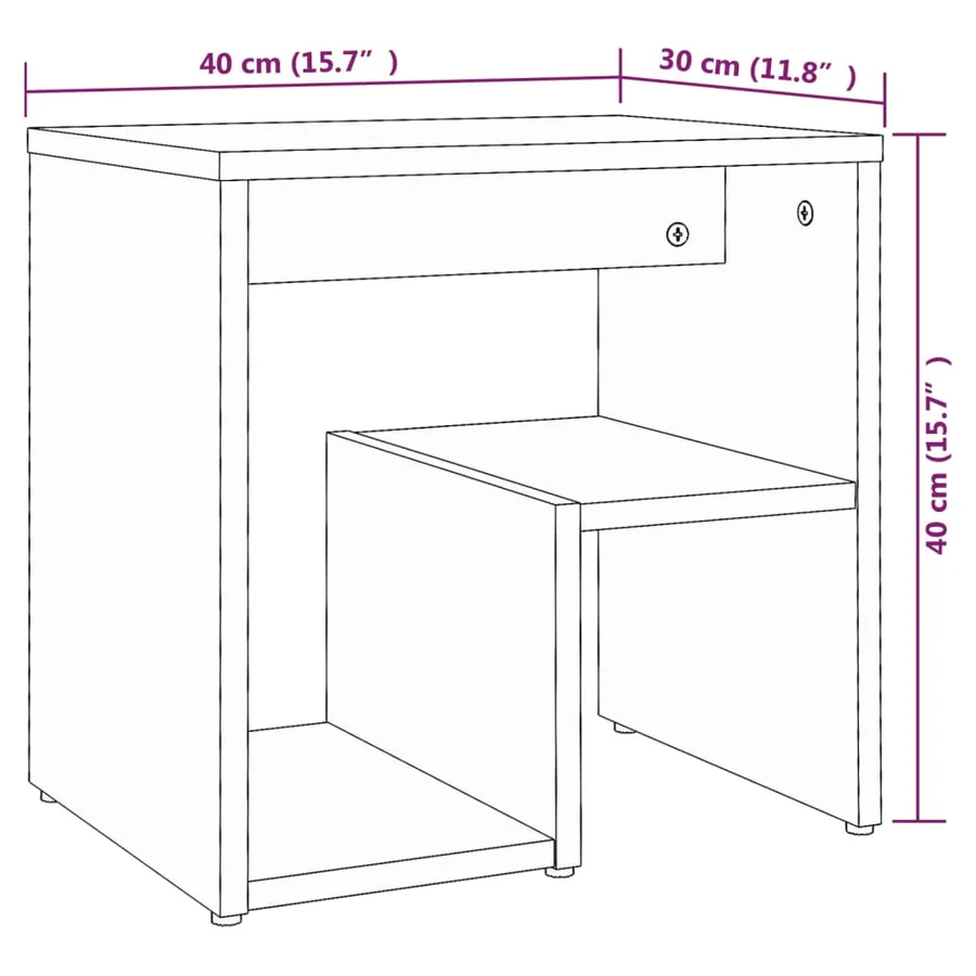 Tables de chevet 2 pcs Chêne marron 40x30x40 cm Bois ingénierie - 8