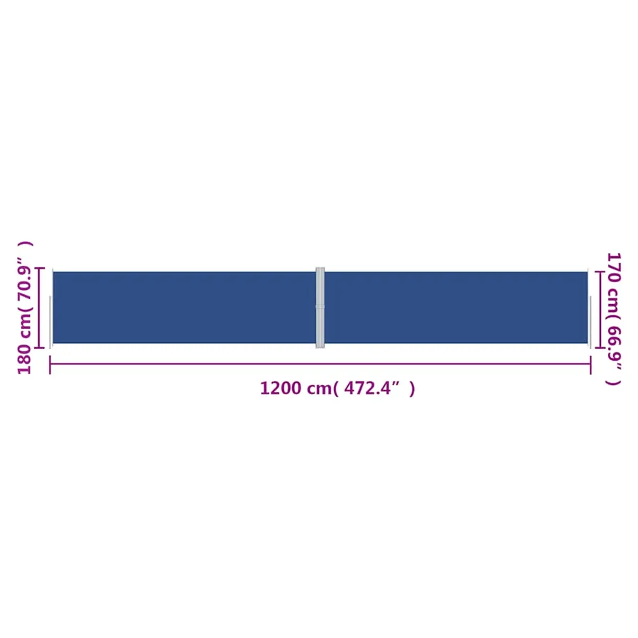Auvent latéral rétractable Bleu 180x1200 cm - 8