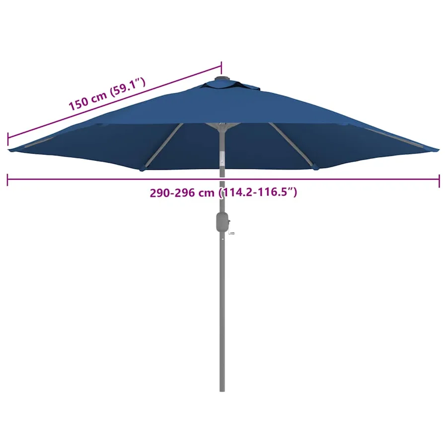 Tissu de remplacement pour parasol d'extérieur Bleu azuré 300cm - 7