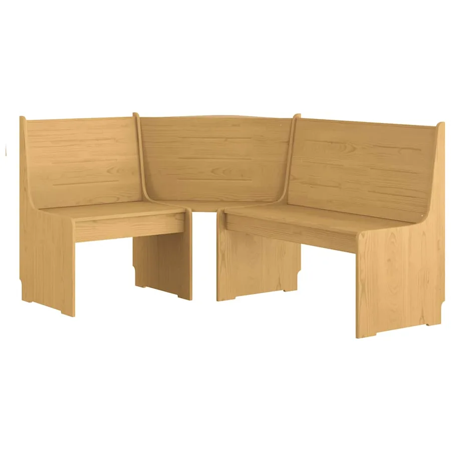 Banc d'angle REINE 151 cm marron miel bois de pin solide - 2