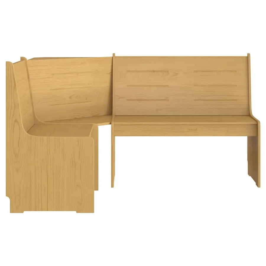 Banc d'angle REINE 151 cm marron miel bois de pin solide - 3