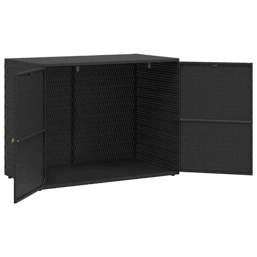Armoire de rangement de jardin Noir 100x55,5x80 cm Résine tressée - 5