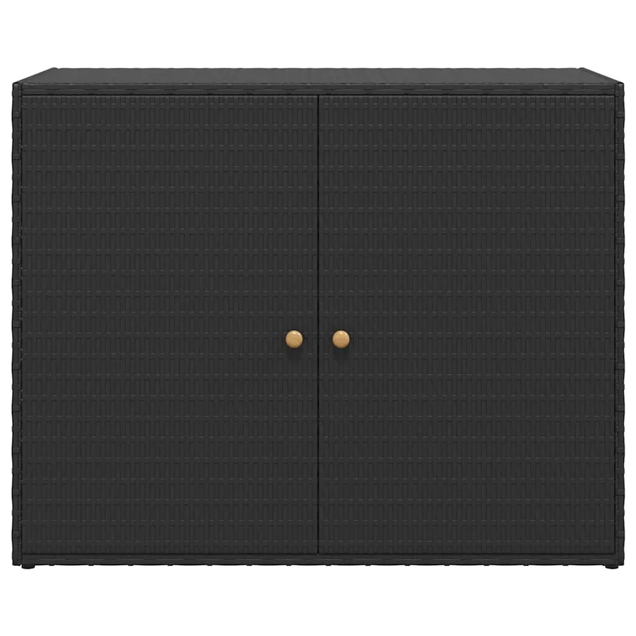 Armoire de rangement de jardin Noir 100x55,5x80 cm Résine tressée - 6