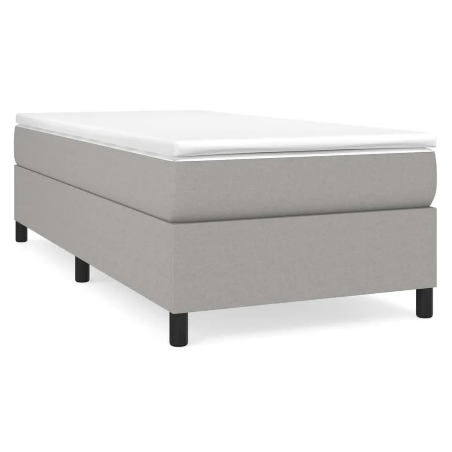 Sommier à lattes de lit et matelas Gris clair 90x190 cm Tissu - 2