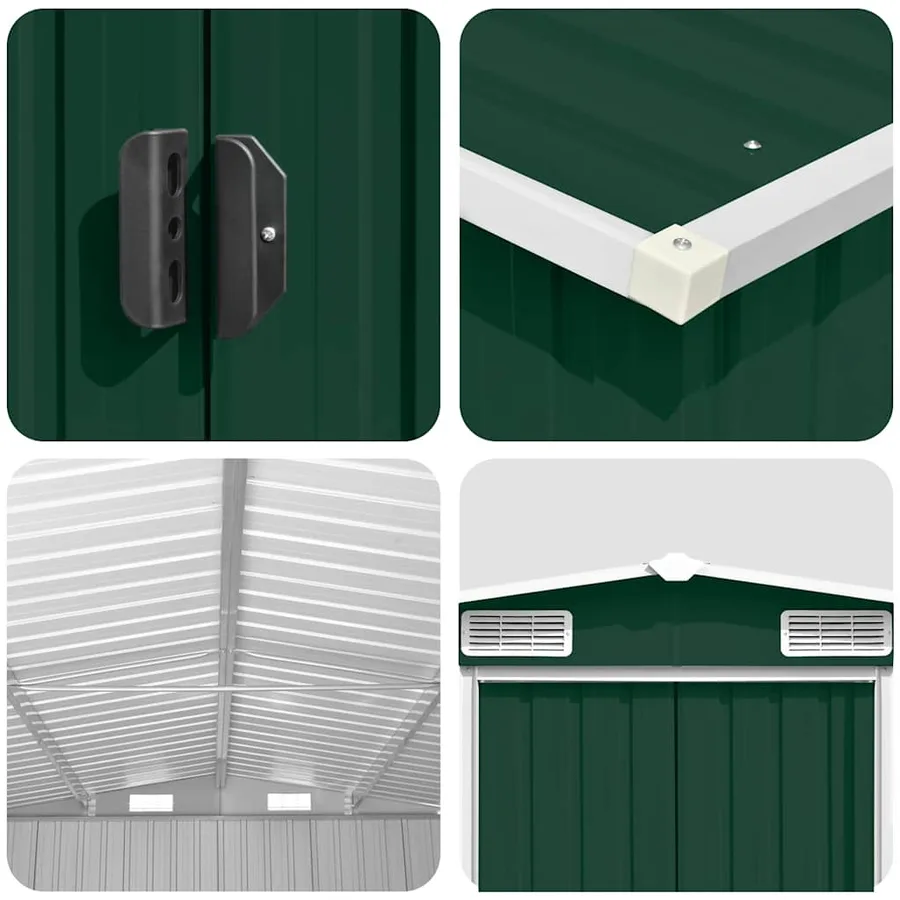 Abri de jardin 257x489x181 cm Métal Vert - 8