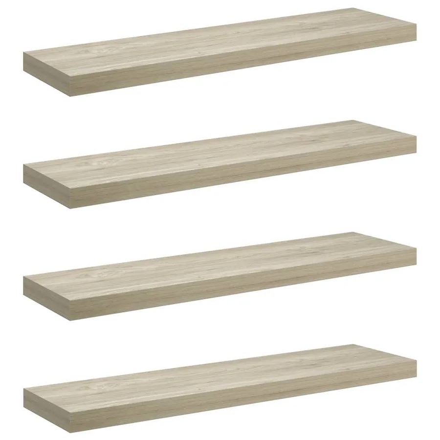 Étagères murales flottantes 4 pcs chêne 90x23,5x3,8 cm MDF - 2