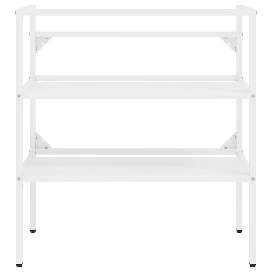 Cadre de lavabo de salle de bain Blanc 79x38x83 cm Fer - 4
