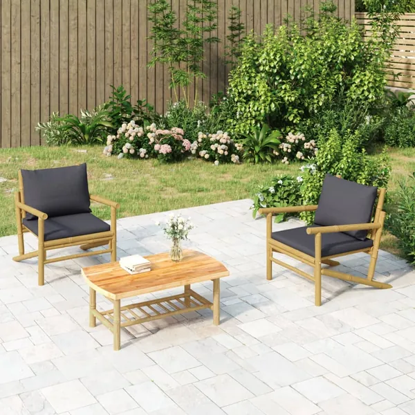 Table basse de jardin 90x55x37 cm bambou