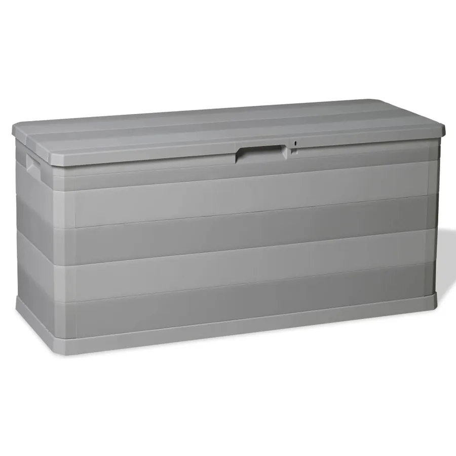Boîte de rangement de jardin gris 117x45x56 cm