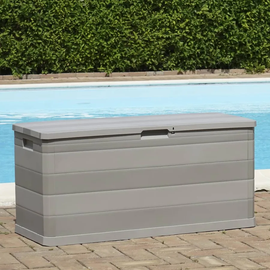 Boîte de rangement de jardin gris 117x45x56 cm - 5