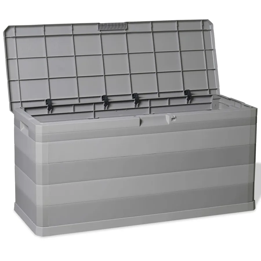 Boîte de rangement de jardin gris 117x45x56 cm - 7