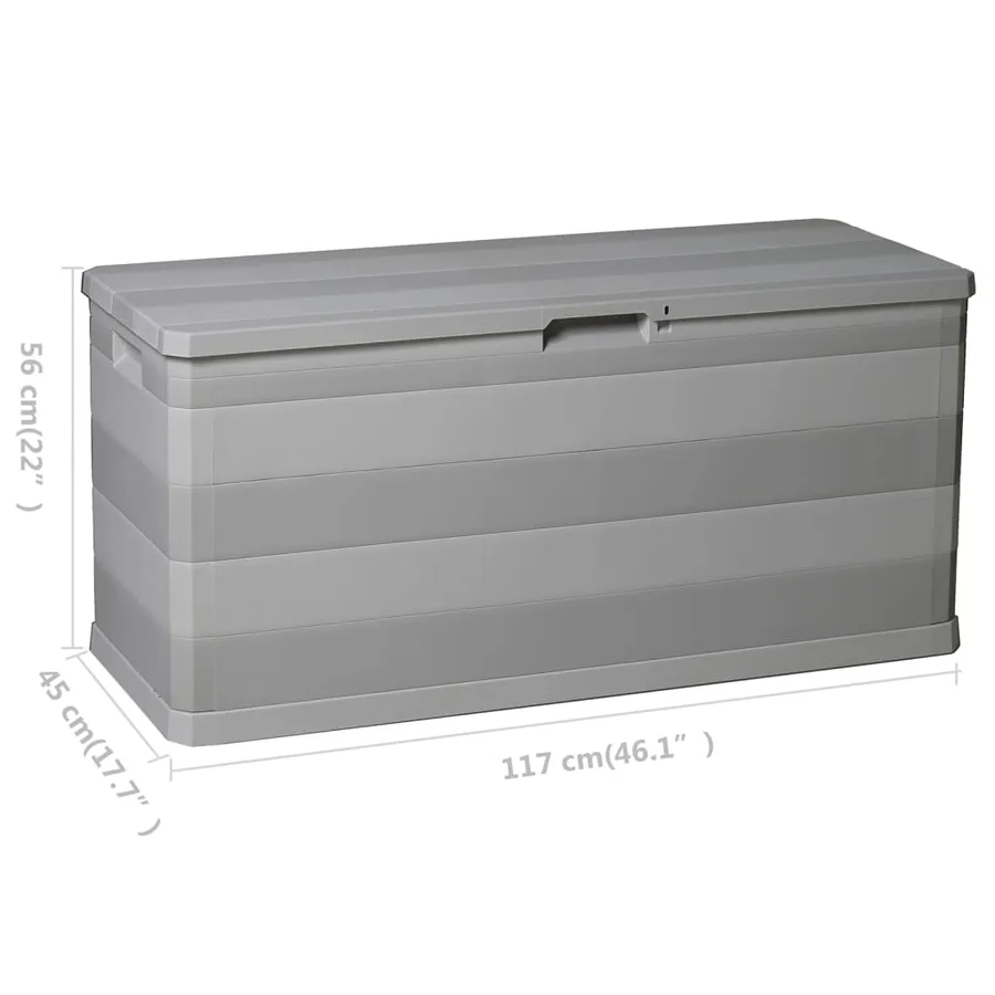 Boîte de rangement de jardin gris 117x45x56 cm - 8
