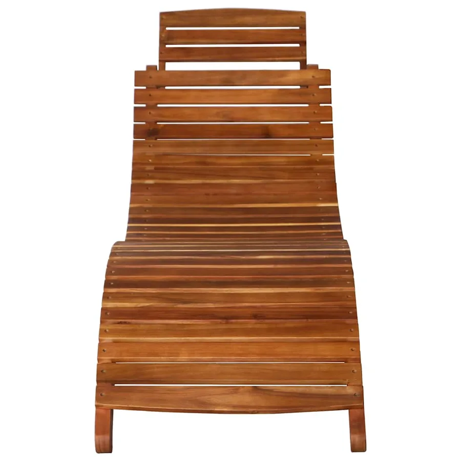 Chaise longue avec table à thé 3 pcs Bois d'acacia massif - 5