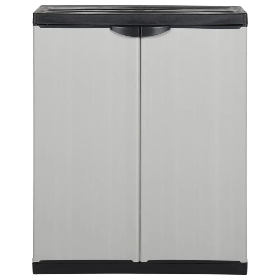 Armoire de rangement de jardin 1 étagère Gris/noir 68x40x85 cm - 2