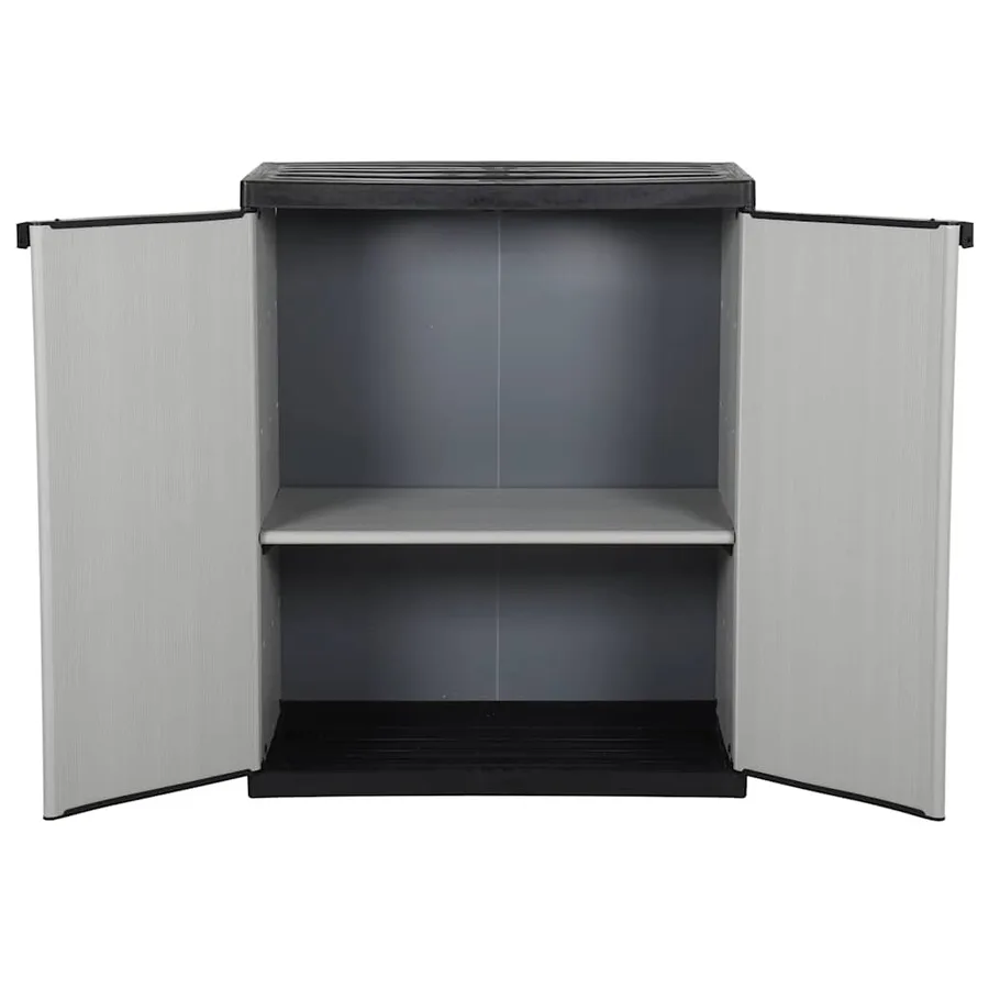 Armoire de rangement de jardin 1 étagère Gris/noir 68x40x85 cm - 3