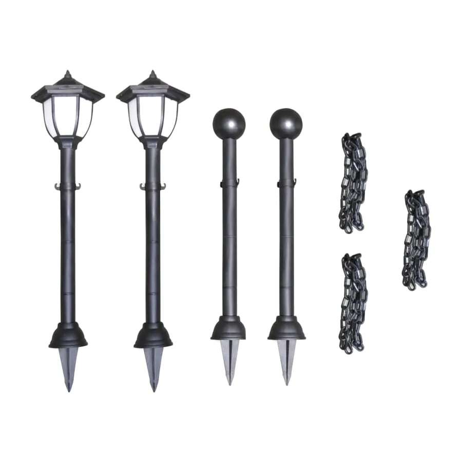Lampes solaires 4 pcs avec chaîne et piquets - 5