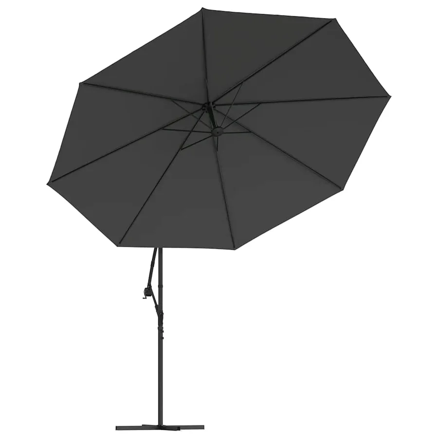 Parasol de jardin en porte-à-faux et poteau en aluminium - 4
