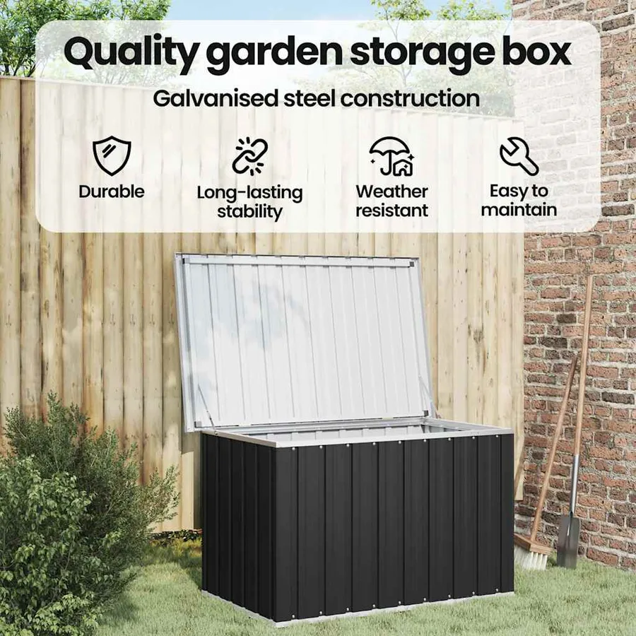 Boîte de rangement de jardin Anthracite 109x67x65 cm - 11