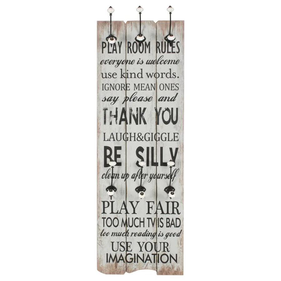 Porte-manteau mural avec 6 crochets 120 x 40 cm THANK YOU - 2