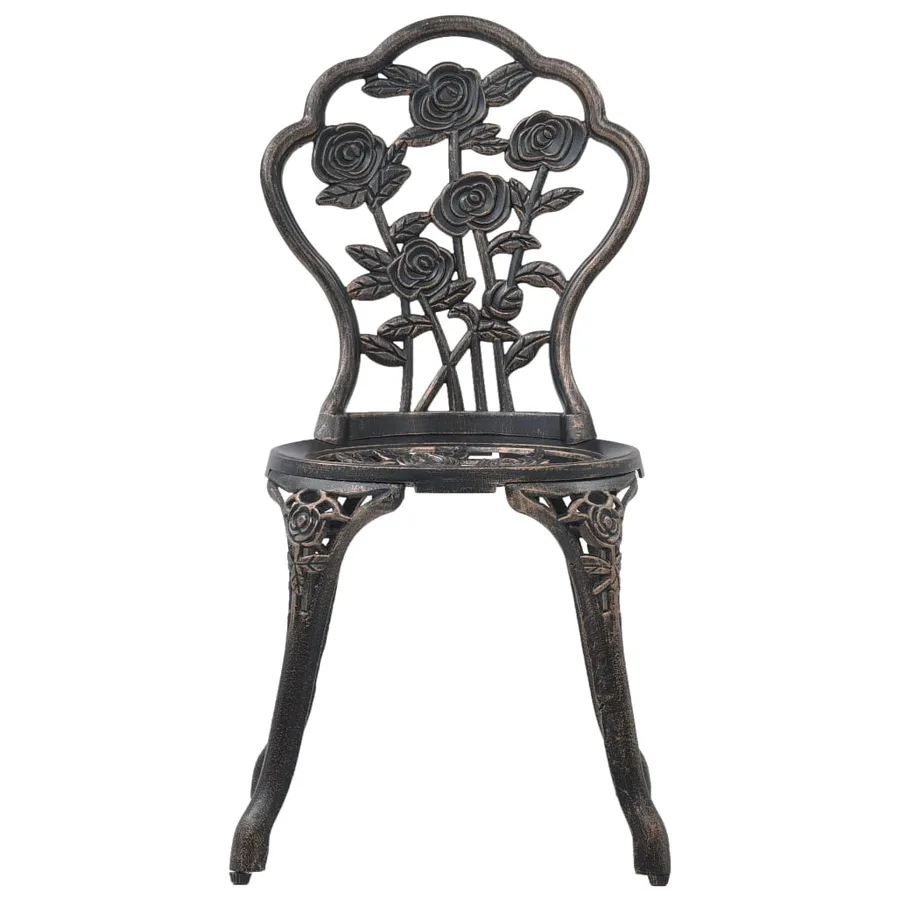 Chaises de bistro lot de 2 Bronze Aluminium coulé - 3