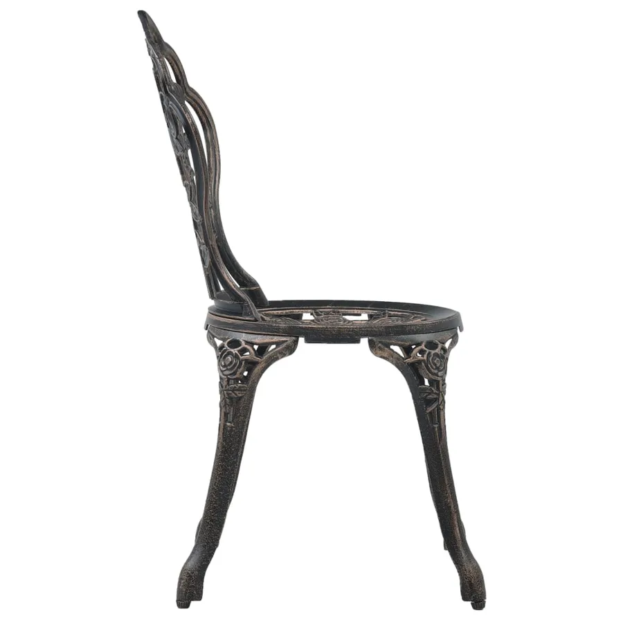 Chaises de bistro lot de 2 Bronze Aluminium coulé - 4