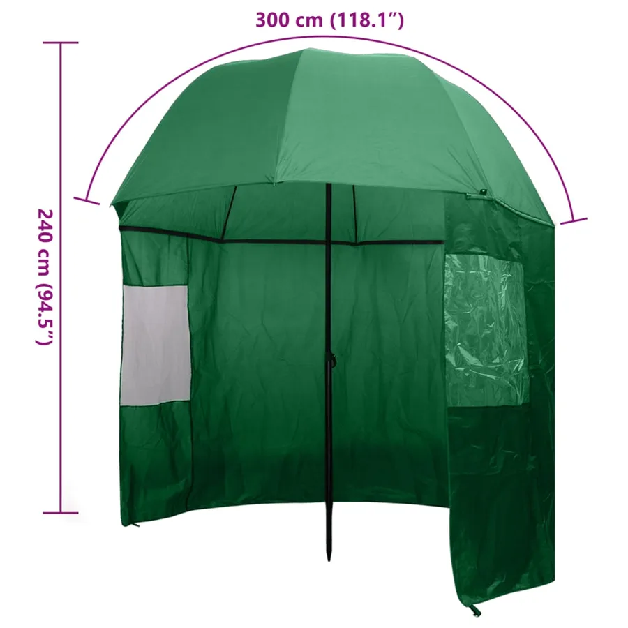 Parapluie de pêche Vert 300x240 cm - 8