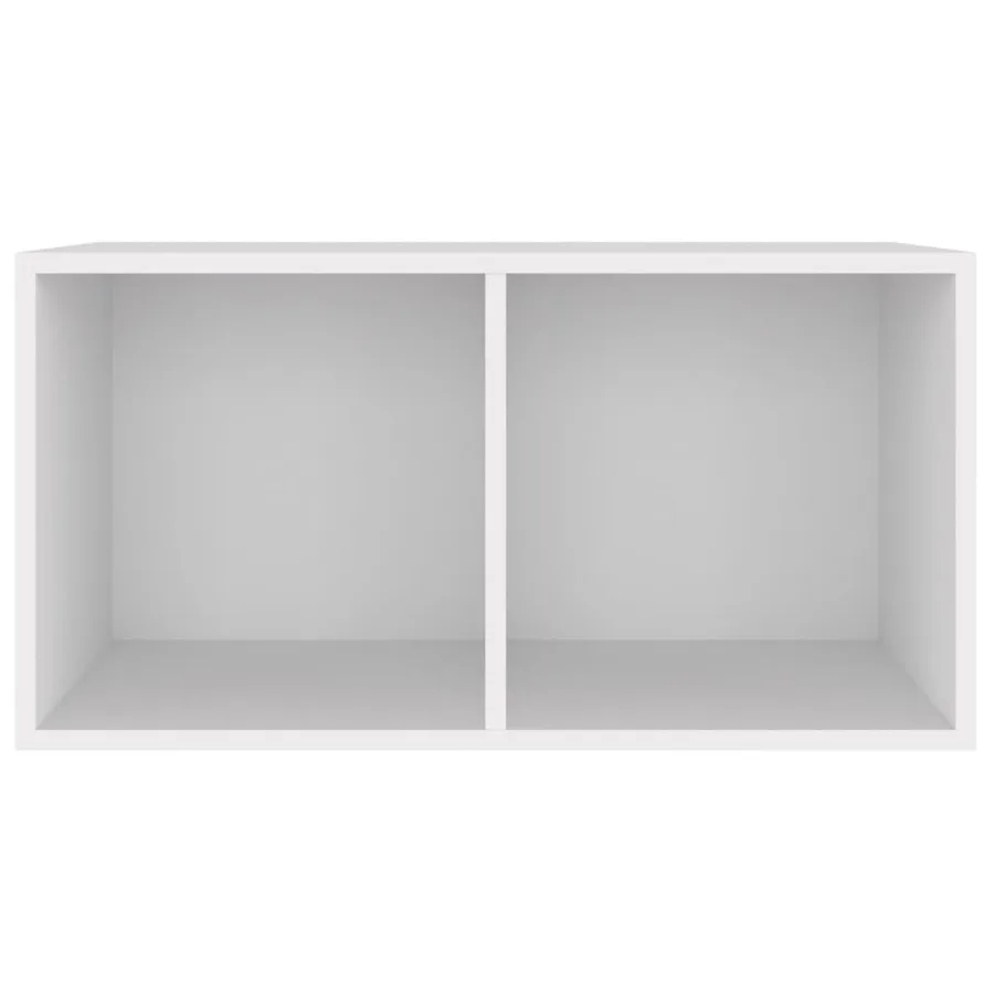 Boîte de rangement vinyles Blanc 71x34x36 cm Bois d'ingénierie - 3