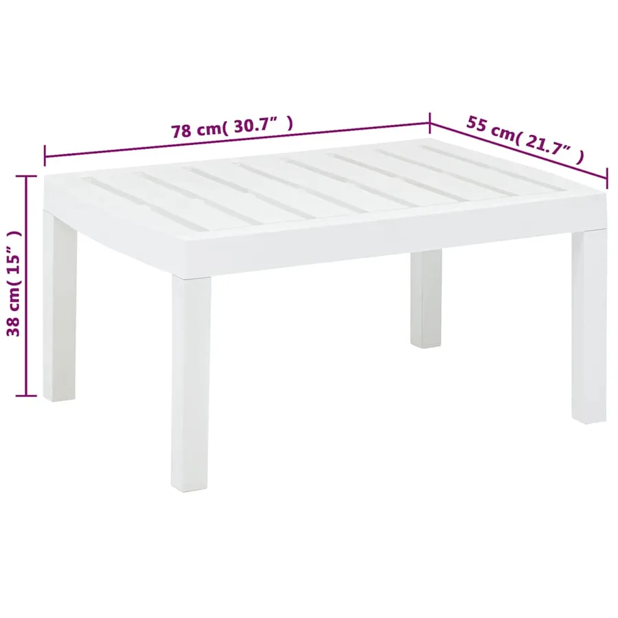 Table de jardin Blanc 78x55x38 cm Plastique - 5